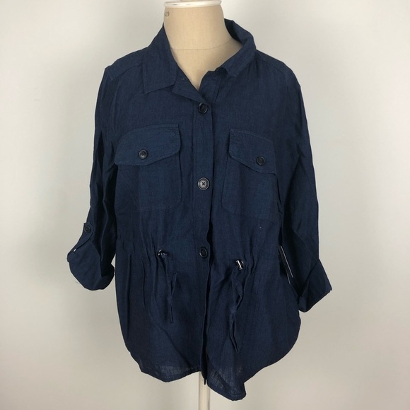 NWT Navy Liz Claiborne Top - Picture 1 of 3